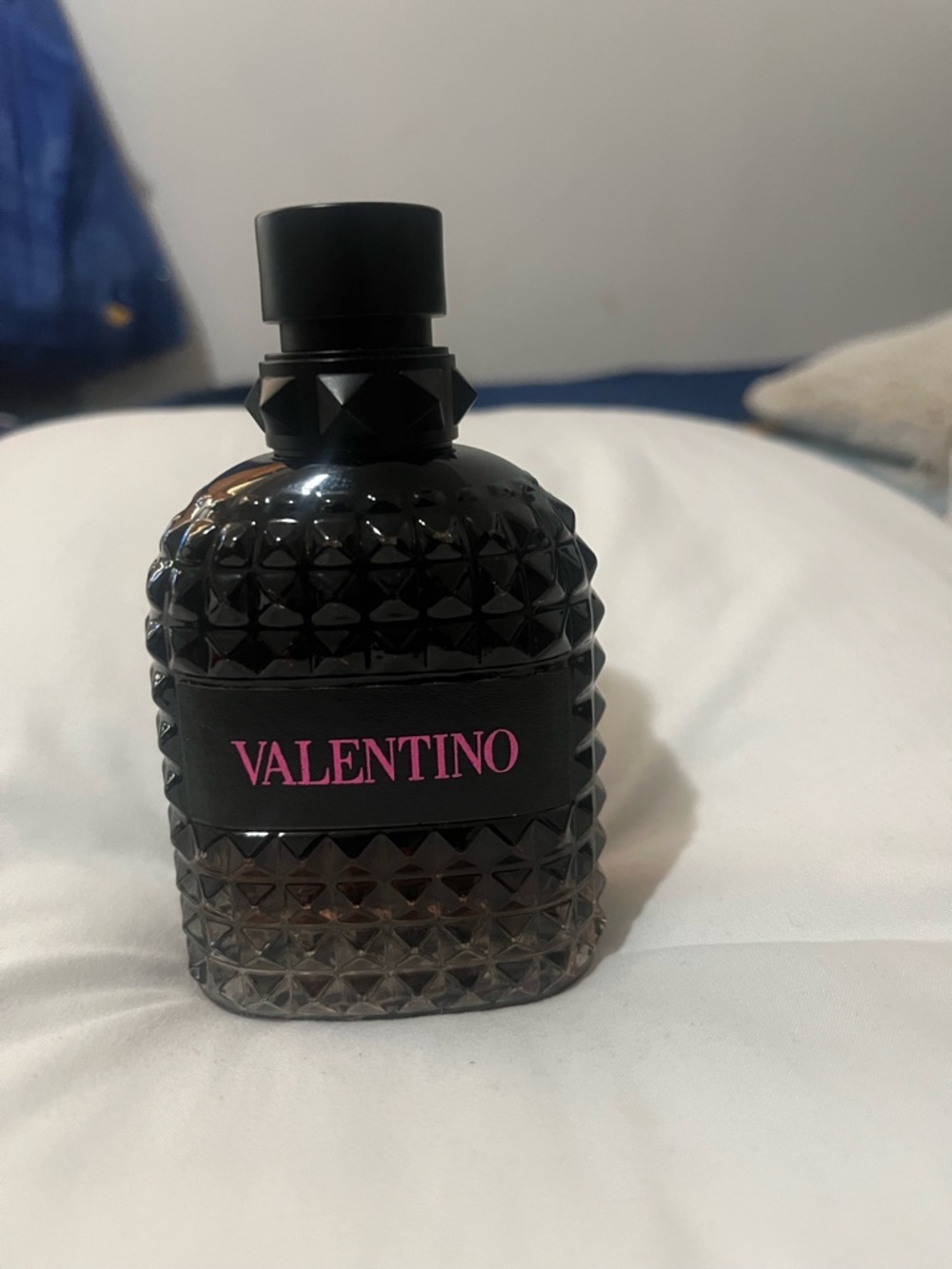 Valentino Black Studded Bottle with Pink Logo